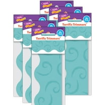 TREND Teal Swirls Terrific Trimmers, 39 Feet Per Pack, 6 Packs