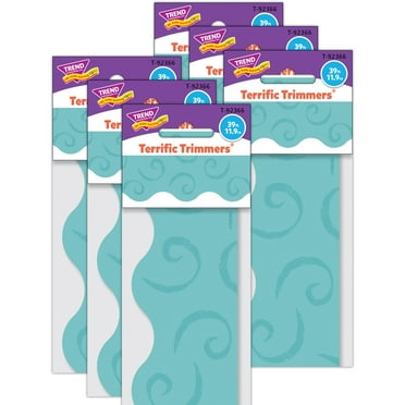 TREND Teal Swirls Terrific Trimmers, 39 Feet Per Pack, 6 Packs