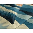 thumbnail image 4 of Ambesonne Boho Quilted Bedspread Set 3 Pcs, Mid Century Wilderness Mounts, Queen Size, Cream Sea Blue Dark Grey, 4 of 4