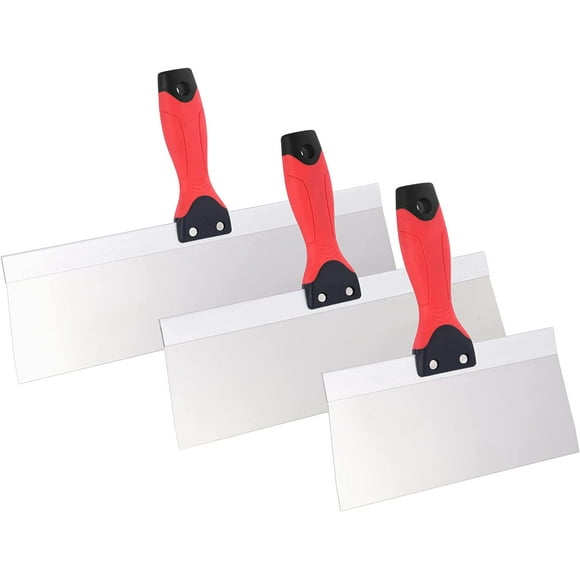 shiyou-Taping Knife Stainless Steel Drywall Taping Knife, Premium Drywall Skimming Blades,Perfect Drywall Tool,Finishing and Patching (3PCS)