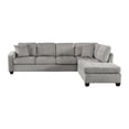 thumbnail image 5 of Lexicon Emilio Velvet Upholstered Reversible Sectional in Taupe, 5 of 9