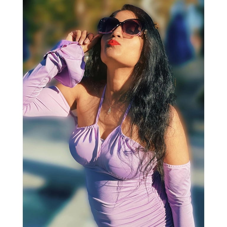 Oversized Square Frame Sunglasses with Pearl Sparkling, Polarized UV Protection FEISEDY Women main image 2
