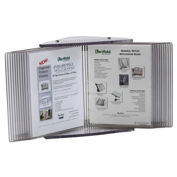 Tarifold Crystal Desk Reference Unit-20 Pockets - can be used in portrait or landscape view