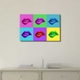 thumbnail image 2 of wall26 - Canvas Wall Art - Multi-Color Pop Art with Sexy Lips - Giclee Print Gallery Wrap Modern Home Art Ready to Hang - 12" x 18", 2 of 4