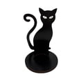 thumbnail image 2 of Linnome Black Wood Halloween Candle Holder Hollow Silhouette Ghost Scarecrow Tea Light Stand Anti Tipping Table Centerpiece Indoor Halloween Party Decor, 2 of 6