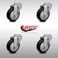 thumbnail image 2 of 4 Inch SS Black Polyurethane Wheel Swivel Bolt Hole Caster Set Service Caster, 2 of 2