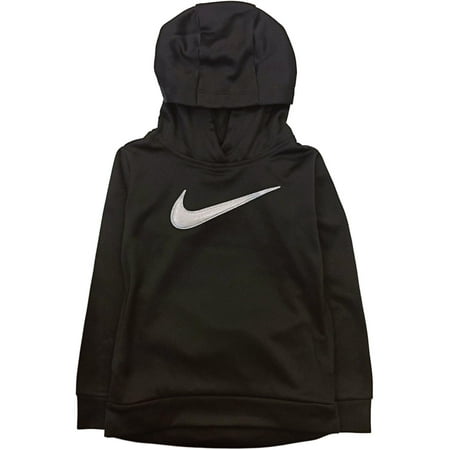 Nike Therma Girls Black & Silver Swoosh Hoodie Sweatshirt Jacket Dri-fit S (5)