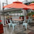 thumbnail image 2 of Lacoo Set of 4 Distressed Style Stackable Kitchen Dining Bistro Cafe Metal Chairs, Dream Blue, 2 of 7