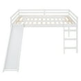 thumbnail image 4 of Bellemave Full Size Loft Bed with Slide, Solid Wood Full Bed Frame with Ladder, Low Loft Bed Space-Saving for Boys or Girls (White), 4 of 8