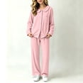 thumbnail image 2 of BLVB Girls Pajamas Set Long Sleeve Button-Down Sleepwear Nightwear Soft Pjs Set Loungewear Kids Clothes Sets(Pink,1-2Years), 2 of 8