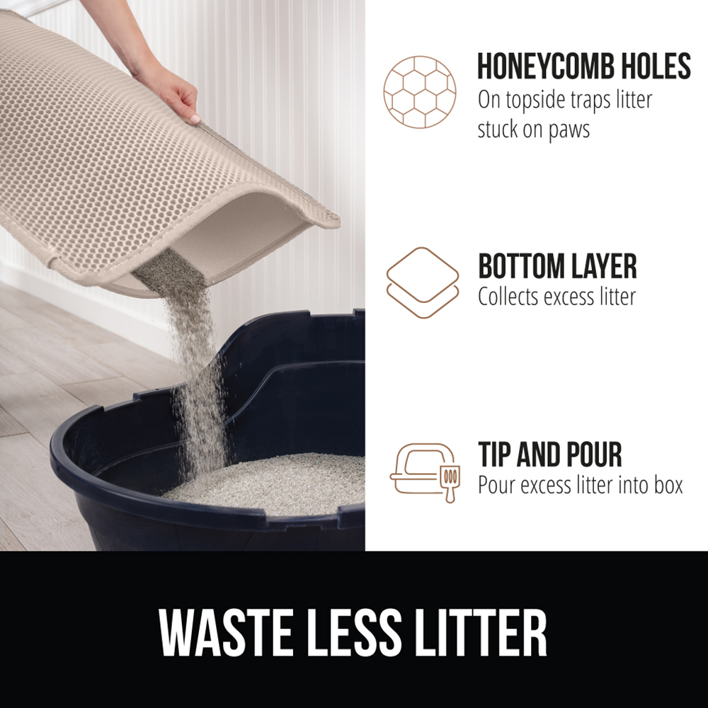 Gorilla Grip Waterproof Cat Litter Mat, 24" x 15" photo 5