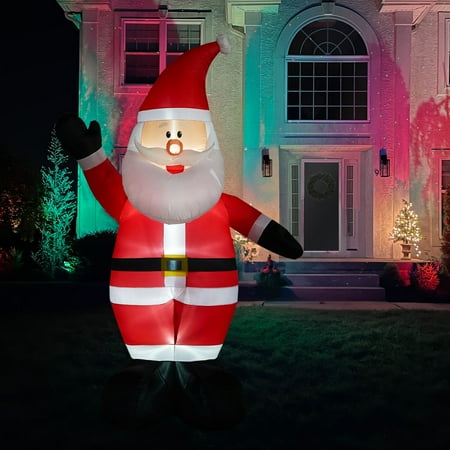 Fraser Hill Farm 12 ft Tall Inflatable Traditional Santa Claus, Outdoor Christmas Decoration with Lights, Perfect for Lawn and Yard Displays, FHFSANTA121-L