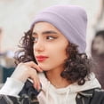 thumbnail image 4 of Unisex Ribbed Knit Beanie Stretch Warm Winter Hat for Cold Weather Activities, 4 of 7