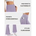 thumbnail image 7 of Women's High Waist Flare Yoga Pants Tummy Control Casual Bootcut Leggings with Side Pockets, 7 of 7
