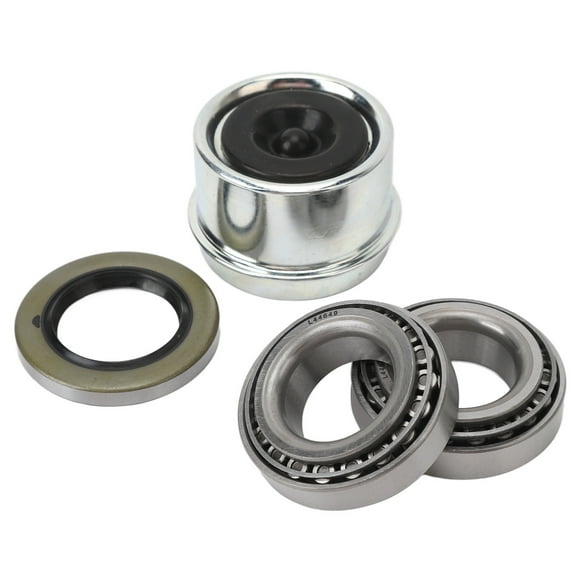 Trailer Wheel Hub Bearings Kit, Trailer Axle Dust Cap Grease Seal Cotter Pin Reduces Friction L44610 for 1-1/16 Inch Axles