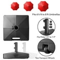 thumbnail image 6 of 64lb Capacity Fillable Mobile Umbrella Base Stand, 2 Wheels and Handle - Black, 6 of 8