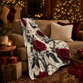 thumbnail image 3 of Printed Flannel Throw Blanket with Rose, 3 of 9