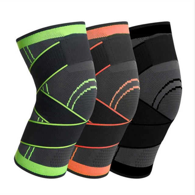 1 pieza de cinta de punto de protección de rodilla, rodillera antideslizante para correr y caminar de fútbol de baloncesto, soporte para rodilleras Afortunado Sencillez
