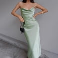 thumbnail image 4 of Vestido Con Tirantes Cruzados Vestidos largos de cóctel para mujer Ropa de club sin mangas de corte bajo (Verde L) Kuymtek para Mujer Verde T L, 4 of 6