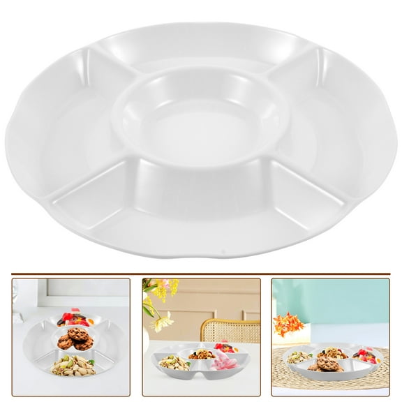 Soimiss White Vegetable Tray with Lid for Party Serving and Snack Storage