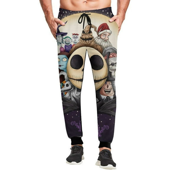 The Nightmare Before Christmas Mens Sweatpants Casual Jogger Pants Elastic Waistband Drawstring Athletic Pants with Pockets S