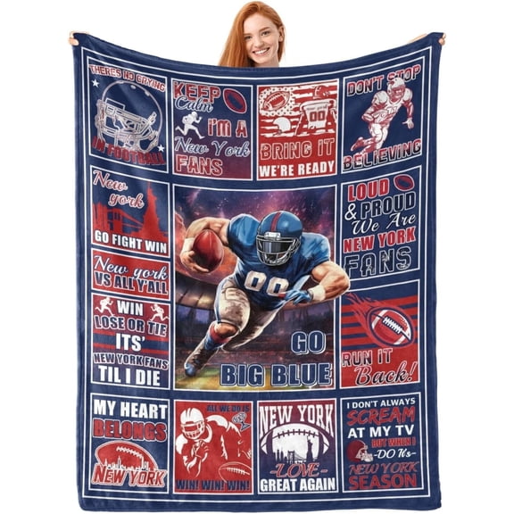 Football Blanket Football Fan Gifts for Men Women Kids Football Team Fans Blanket Super Cozy Soft Lightweight Travel Throw Blanket for Living Room 50" X 40"