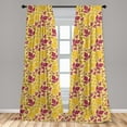 thumbnail image 5 of Ambesonne Autumn Curtains, Fall Season Color Palette, Pair of 28"x84", Orange and Pastel Yellow, 5 of 5