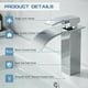 thumbnail image 2 of Grifo de baño monomando con caño en cascada ultrafino, grifo de diseño moderno con acabado cromado, mangueras flexibles y flujo de agua estable para el área del lavabo del baño, 2 of 5