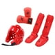 thumbnail image 4 of Equipo de entrenamiento de karate con espinilleras, calzado, casco de entrenamiento de boxeo, para artes marciales de sparring, Sanda, Grappling Rojo XS, 4 of 8
