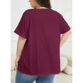 thumbnail image 5 of Oryer Womens Plus Size Tops Short Sleeve Shirts Tunic Summer Tops V Neck Casual Blouses, 5 of 6