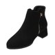 thumbnail image 1 of NECHOLOGY Botas Mujer Adulto Femenino Zapatos Botines para mujer Otoño Invierno Mujer Botines Tacón medio Tacón grueso Gamuza Color sólido Negro Punta redonda Cremallera lateral (Black, 8), 1 of 7