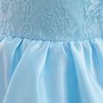 thumbnail image 5 of Gubotare Party Dress for Girls Long Sleeve Dress with Slit Square Neck Flower Girl Dresses for Wedding Long Formal Party Dress (Sky Blue,Size 8-9 Years), 5 of 9
