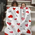 thumbnail image 2 of Valentine's Day Blanket Couple Blanket Winter Blanket Leisure Soft Blanket Warm Nap Blanket Flannel Blanket （100x70cm） Tassel Throw Blanket Small Fuzzy Blanket Blanket Sofa Flannel Blanket Full Size, 2 of 7