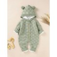thumbnail image 6 of Bagilaanoe Newborn Baby Girl Boys Knit Jumpsuit Sweater Long Sleeve Fleece Lined Hooded Bodysuit 3M 6M 12M 18M Infant Winter One Piece Romper, 6 of 8