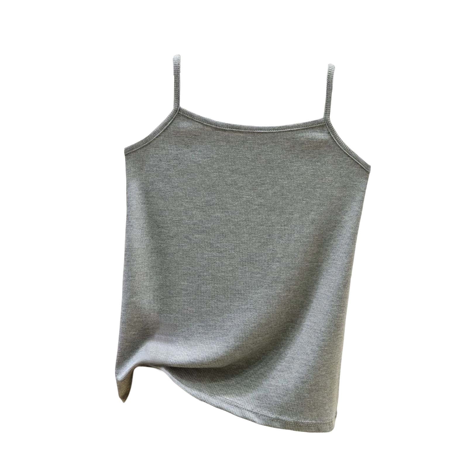 yillto Girls Ribbed Camisoles Sleeveless Spaghetti Strap Basic Summer Cami Undershirts for Big Girl