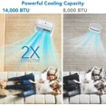 thumbnail image 5 of 14000 BTUs Portable Air Conditioner – 3-In-1 Ultra-Quiet Cooling, Dehumidifier & Fan for Rooms Up to 750 Sq. Ft, AC Unit for Large Room, Campervan, Sleep Mode, 24H Timer & Windows Kit, White, 5 of 7