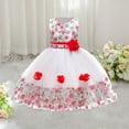 thumbnail image 2 of Miluxas Toddler Pageant Flower Girl Lace Dress Little Girls Party Wedding formal Dresses Watermelon Red 9 Years, 2 of 7