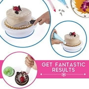 طقم تزيين الكيك من Wellmax ، مجموعة كاملة من مستلزمات الخبز مع نصائح الأنابيب الروسية 24pc