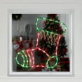 thumbnail image 4 of Northlight Lighted Stocking Silhouette Window Christmas Decoration - 18" - Red and Green, 4 of 8