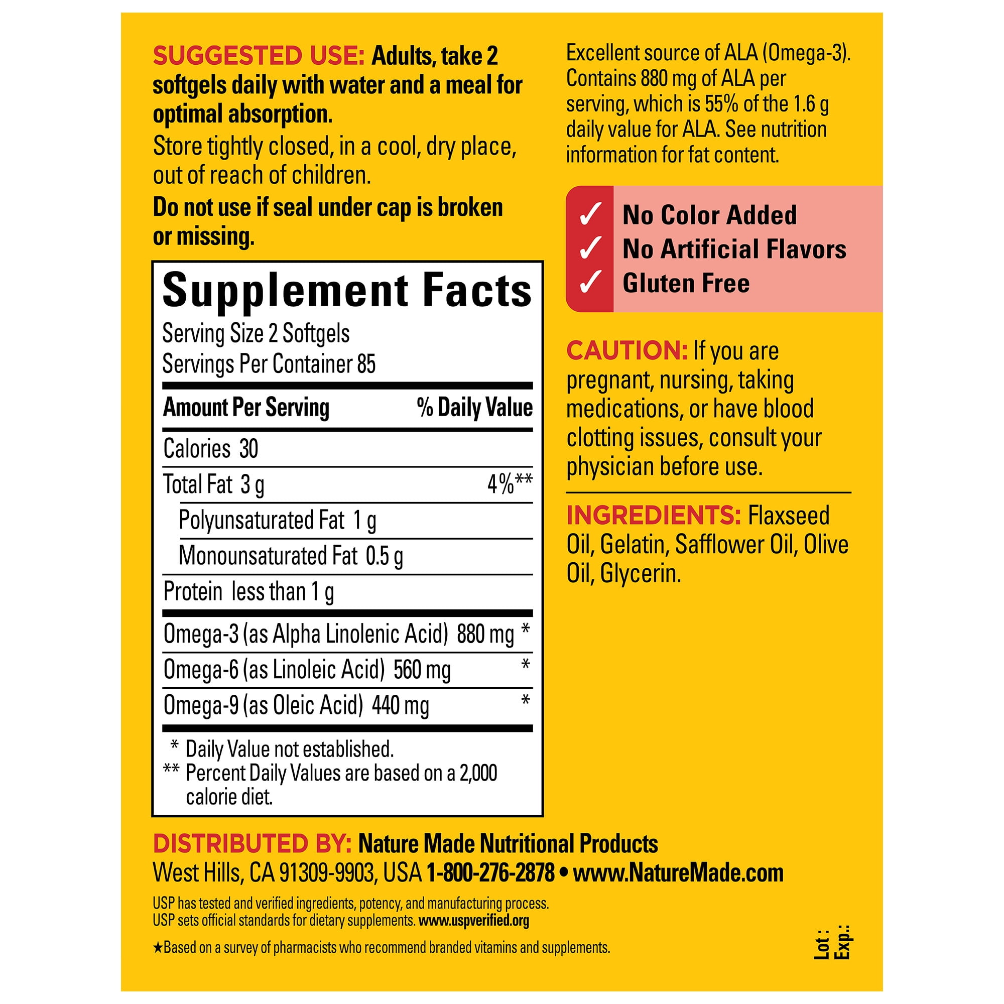 Nature Made Triple Omega 369 Softgels, Dietary Supplement, 170 Count