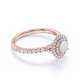 thumbnail image 3 of JeenMata Anillo de Compromiso de 1,75 Quilates con Ópalo Australiano de Corte Redondo y Moissanita, con Doble Halo y Engaste Pavé, Chapado en Oro Rosa de 18 K sobre Plata, 3 of 6