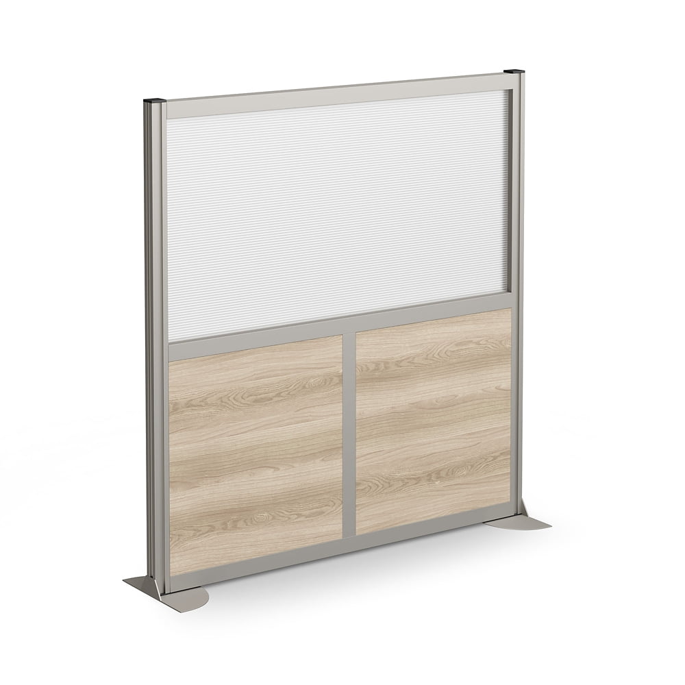 Office Partition, Cubicle Wall Divider, Modern Room Separator, Free Standing Privacy Panel, 52"H x 49"W, Indoor, Gray