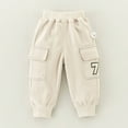 thumbnail image 4 of KYAIGUO Kids Toddler Spring Fall Sweatpants Active Pants for Boys,Baby Fleece Jogger Pants Cute Casual double layered plush Elastic Waist Spring Fall Trousers for 1-7Years, 4 of 6