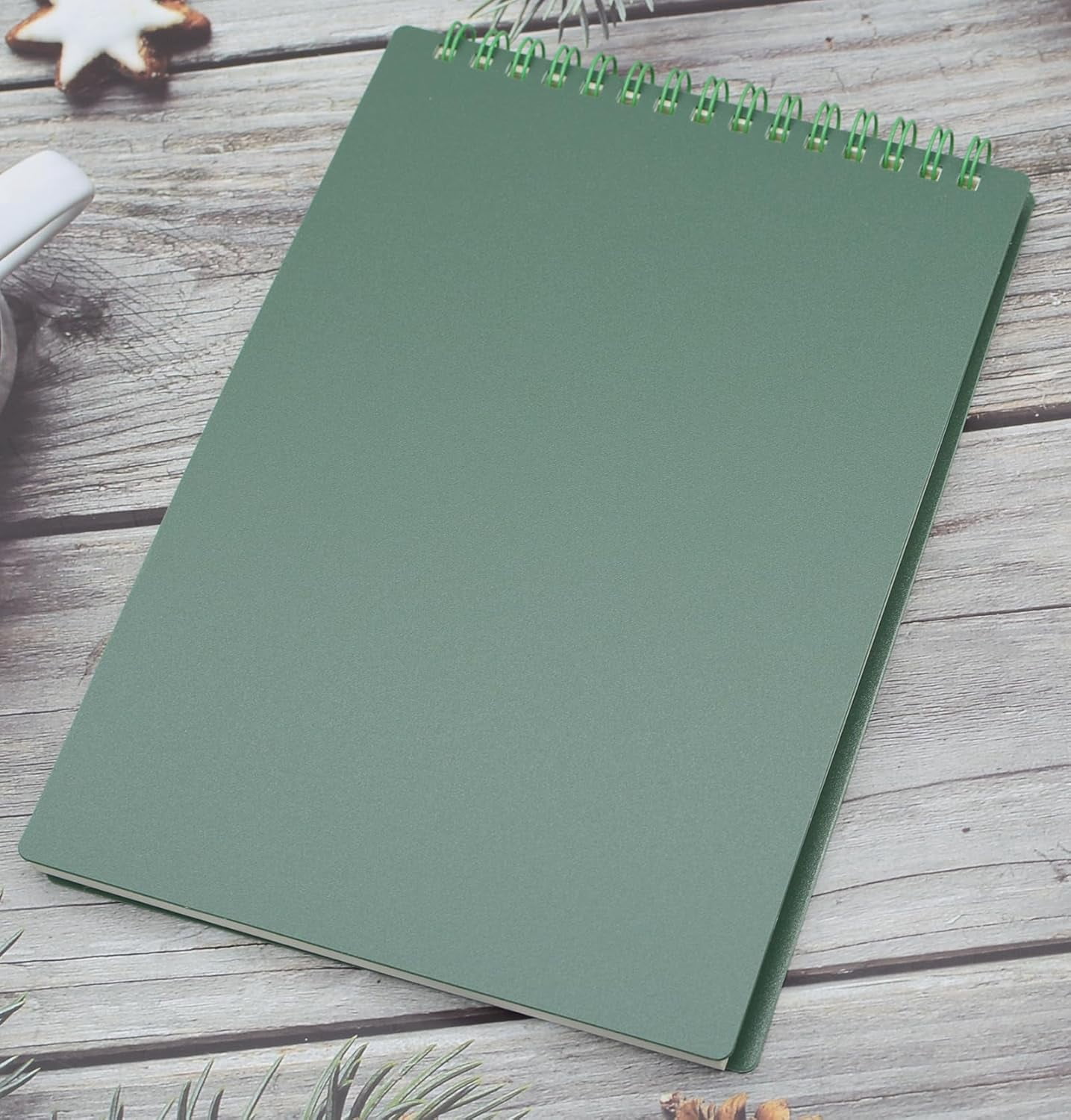 4 Pack A5 Top Bound Spiral Steno Pads 7mm College Ruled Thick Plastic Hardcover Notebook 160 Pages for Office Reporters