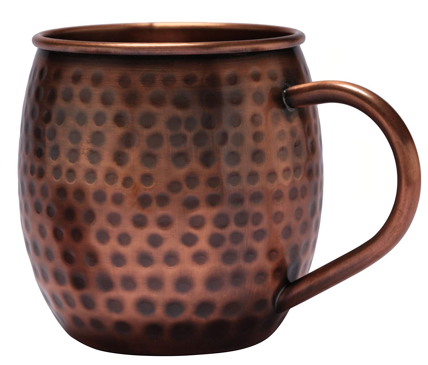 Melange Antique Finish 20 Oz Copper Barrel Mug for Moscow Mules 100 Pure Hammered Copper