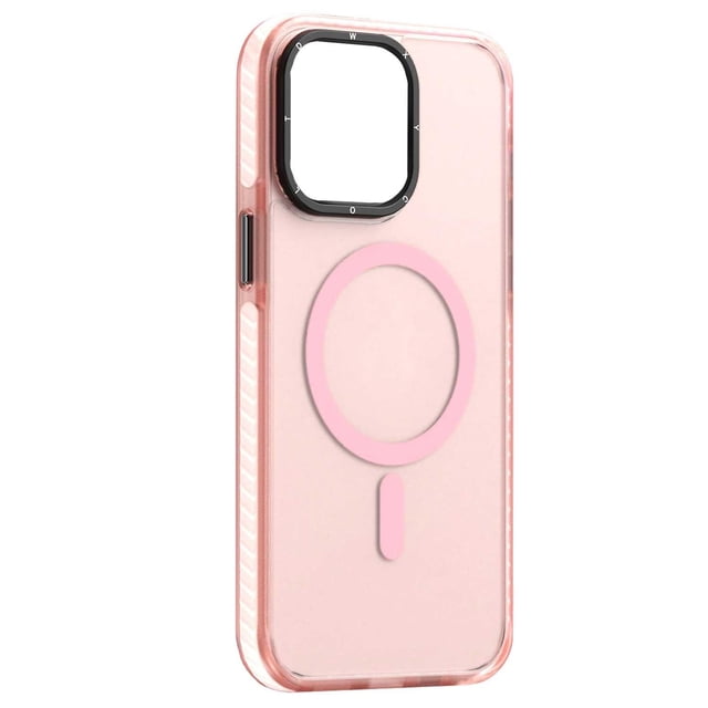 Funda TEKKU Matte Color para iPhone 15 PLUS Trans Rosa compatible con MagSafe