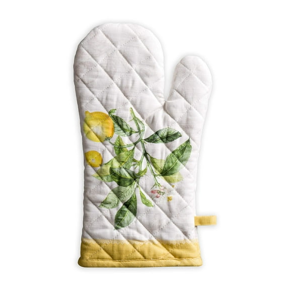 Maison d' Hermine Limoncello 100% Cotton Cooking Gloves | Oven Mitt for BBQ | Cooking | Baking | Grilling | Microwave | Barbecue | Spring/Summer (7.5 Inch by 13 Inch)