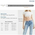 thumbnail image 6 of WERFORU Double Grommet Belt PU Leather Punk Belt for Women Men Jeans 2 Hole Belts 1.5 Wide, 6 of 6