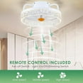 thumbnail image 2 of BayDay 13" White Ceiling Fan with LED Light & Remote, Modern Bladeless Fan, Stepless Dimming, 3-Color Temperature, Flush Mount, Quiet, Easy Installation for Bedroom, Small Spaces, 2 of 5
