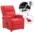 thumbnail image 1 of vidaXL Electric Massage Chair Red Faux Leather, 1 of 5